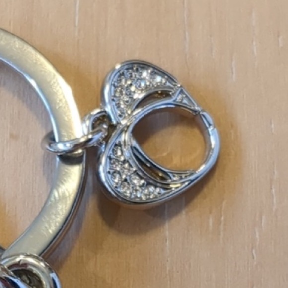 Coach Poppy Multi Graffiti Enamel Paved Crystal Heart Key Ring Fob Keychain - Picture 3 of 6